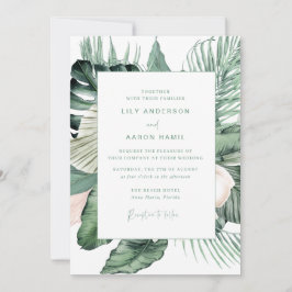 Invitación Boda tropical botánico