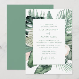 Invitación Boda tropical botánico