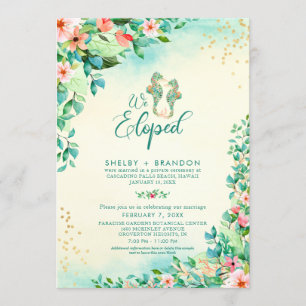Invitación Boda Tropical Caballos de mar Florales de Recepció