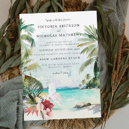 Invitación Boda Tropical con Acuarela