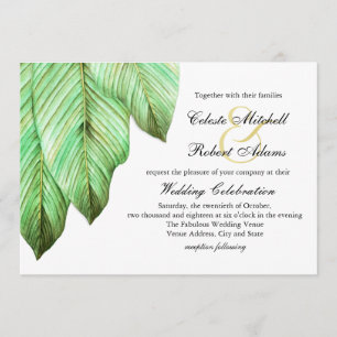 Invitación Boda tropical de acuarela