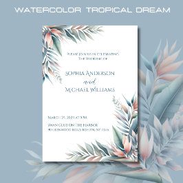 Invitación Boda tropical de acuarela