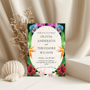 Invitación Boda tropical de acuarela