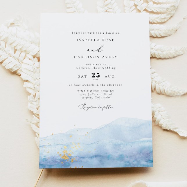 Invitación Boda tropical de color azul cielo azul BLAKELY (Subido por el creador)