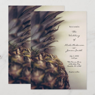 Invitación Boda Tropical de Elegante Playa de Piña en la Isla