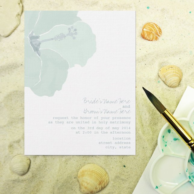 Invitación Boda Tropical de Flor Aqua Hibiscus (Subido por el creador)