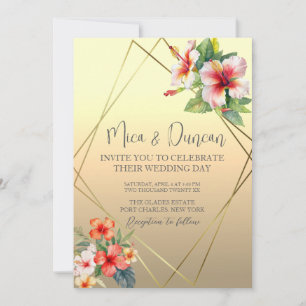 Invitación Boda Tropical de Hibiscus