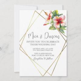 Invitación Boda Tropical de Hibiscus