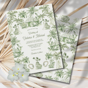 Invitación Boda Tropical de la Isla de Hawái