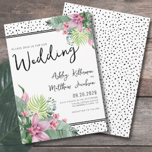Invitación Boda Tropical de Palma Floral
