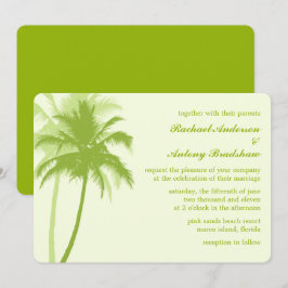 Invitación Boda Tropical de Palmeras Verdes