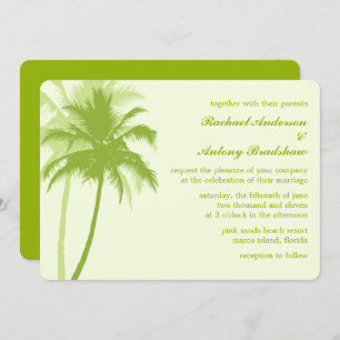 Invitación Boda Tropical de Palmeras Verdes