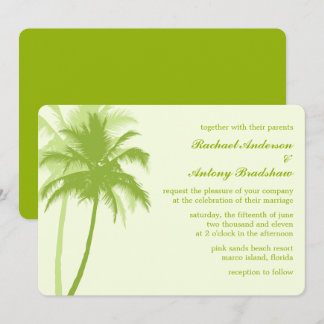 Invitación Boda Tropical de Palmeras Verdes