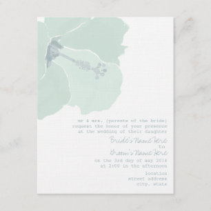Invitación Boda tropical de playa Aqua Hibiscus Flower