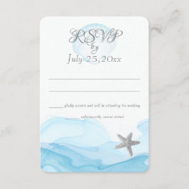 Invitación Boda tropical de playa tropical Starfish del Océan