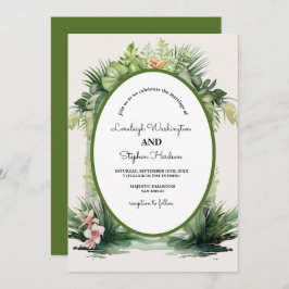 Invitación Boda Tropical del Arco Floral Pastel Boho