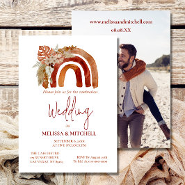 Invitación Boda tropical del arcoiris de tono terrestre