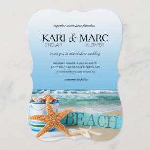 Invitación Boda tropical del verano de la playa de las
