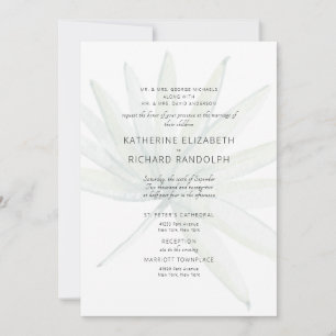 Invitación Boda Tropical Dos Lugares Blanca Ambos Padres