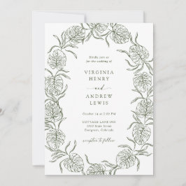 Invitación Boda Tropical Elegante