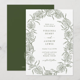 Invitación Boda Tropical Elegante