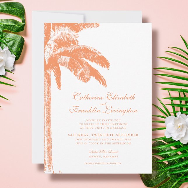 Invitación Boda Tropical Elegante del Árbol de Palma (Subido por el creador)