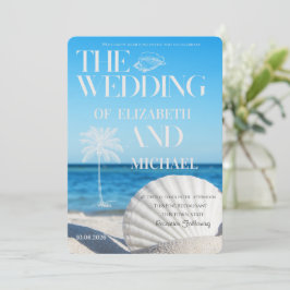 Invitación Boda Tropical en el Océano Playa