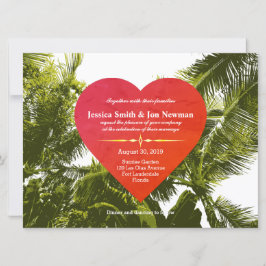 Invitación Boda tropical en la playa