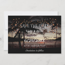 Invitación Boda tropical en la playa salvo la fecha