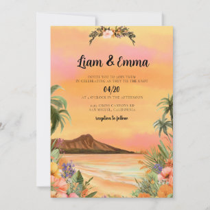 Invitación Boda Tropical en Maui Hawaii Destino
