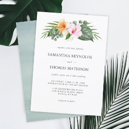 Invitación Boda Tropical en Paraíso Acuarela Floral