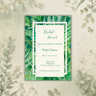 Invitación boda tropical esmeralda ducha de novia