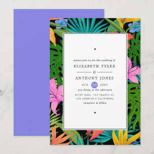 Invitación Boda tropical exótico colorido