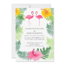 Boda tropical Flamingo rosa personalizado