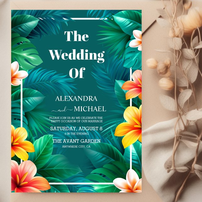 Invitación Boda Tropical Floral (Subido por el creador)