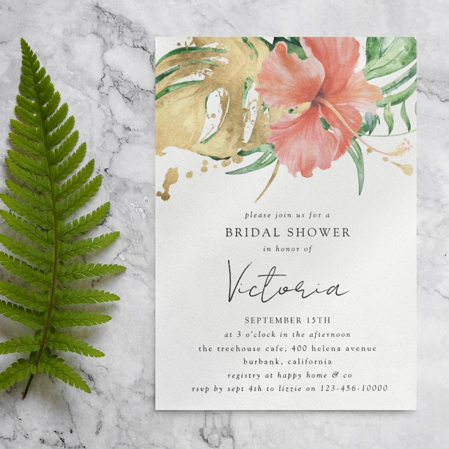 Invitación Boda Tropical Floral Destino Boda Ducha Bridal (Subido por el creador)