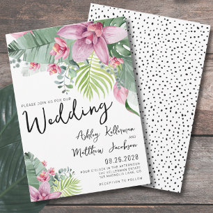 Invitación Boda Tropical Floral Elegante