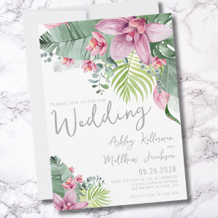 Invitación Boda Tropical Floral Elegante