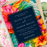 Invitación Boda Tropical Floral Hibiscus Destination Beach We<br><div class="desc">Un moderno diseño de hibiscos florales tropicales perfecto para bodas en la playa y en el destino</div>