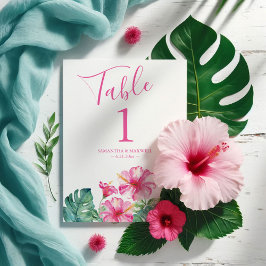 Invitación Boda tropical floral Número de tabla
