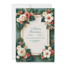 Boda Tropical Frontera Esmeralda Hibisco Blanco