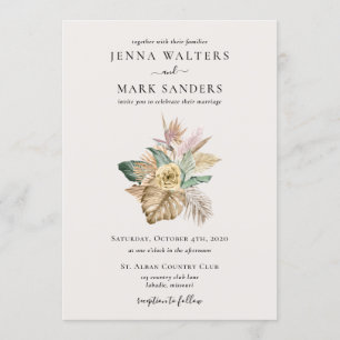 Invitación Boda Tropical Gold