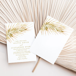 Invitación Boda Tropical Gold Palm