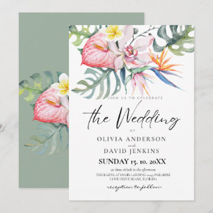 Invitación Boda tropical Hawái Boda temático