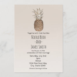 Invitación Boda Tropical Hawaiana de Piña Rústica