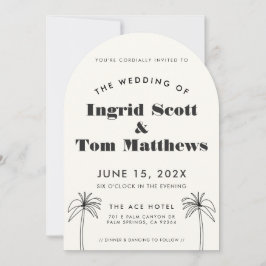Invitación Boda Tropical Minimalista Arqueado