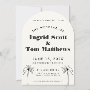 Invitación Boda Tropical Minimalista Arqueado