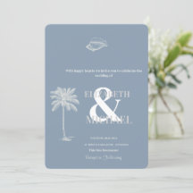Boda Tropical Minimalista Azul Polvoriento