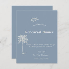 Invitación Boda tropical minimalista Dusty Blue