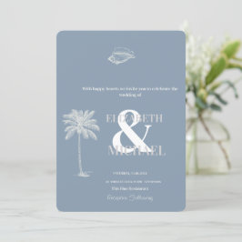 Invitación Boda tropical minimalista Dusty Blue
